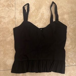 Black Zara peplum crop tank top